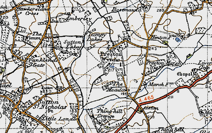 Old map of Preston Wynne in 1947