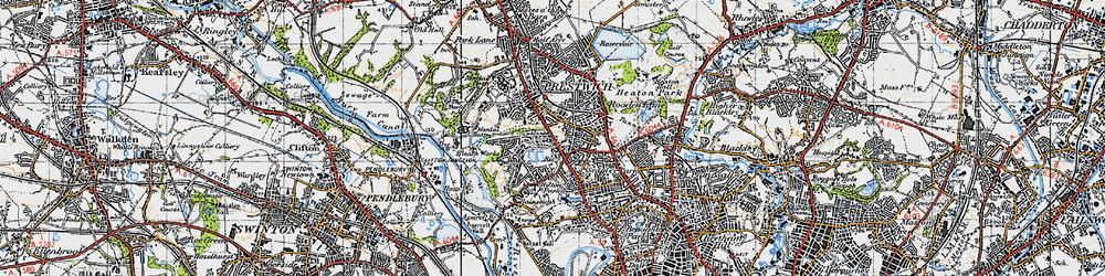 Old map of Prestwich in 1947