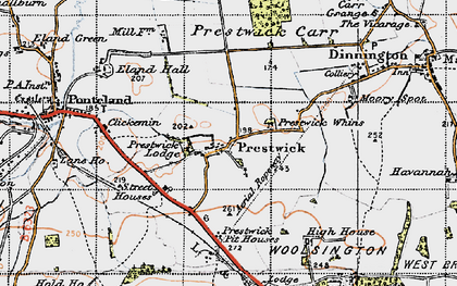 Old map of Prestwick in 1947