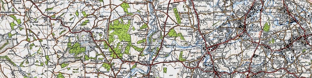 Old map of Lawns Wood in 1946