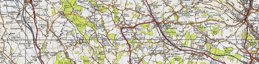 Old map of Prestwood in 1947
