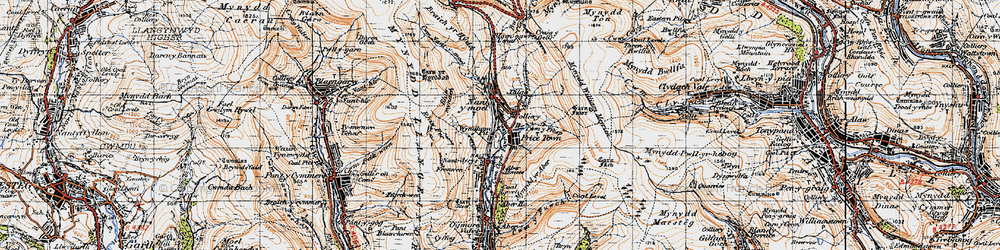 Old map of Braich yr Hydd in 1947