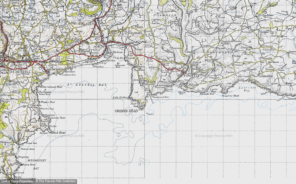 Old Map of Historic Map covering Southground Point in 1946