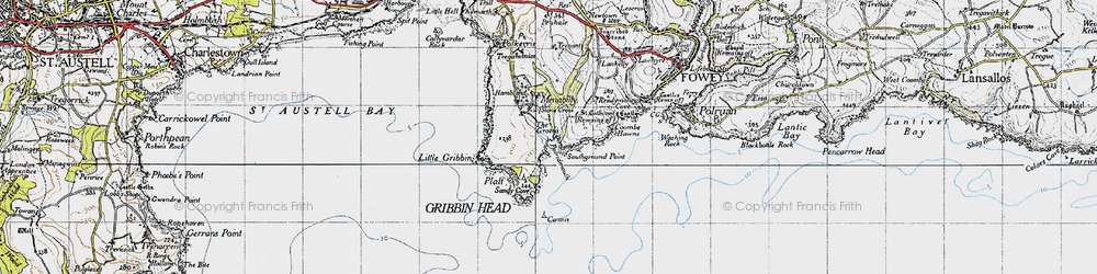 Old map of Southground Point in 1946