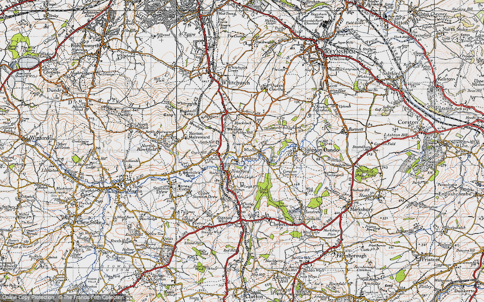 Old Map of Priest Down, 1946 in 1946