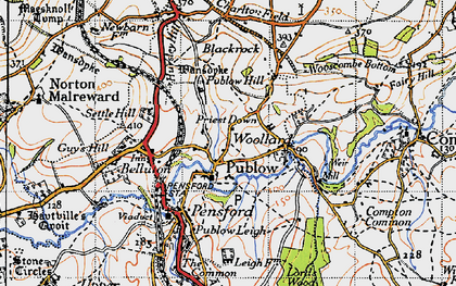 Old map of Priest Down in 1946