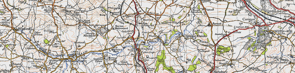 Old map of Priest Down in 1946