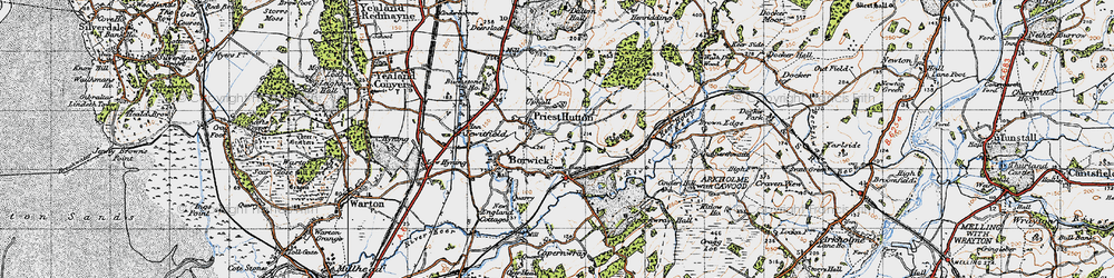 Old map of Priest Hutton in 1947