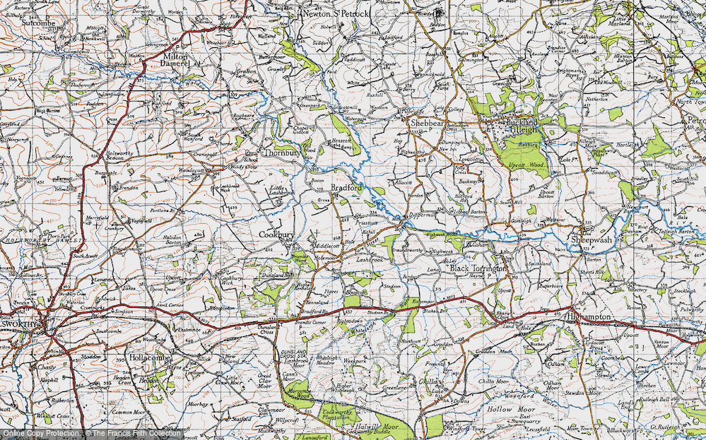 Old Map of Priestacott, 1946 in 1946