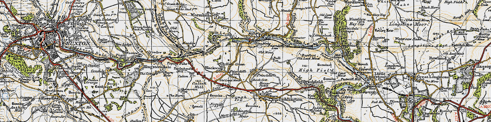 Old map of Bull Tor in 1947