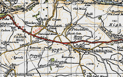 Old map of Bosley Fields in 1947