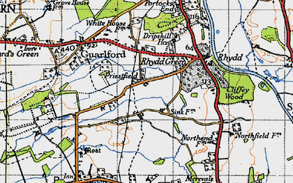 Old map of Priestfield in 1947