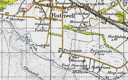 Old map of Priestside in 1947