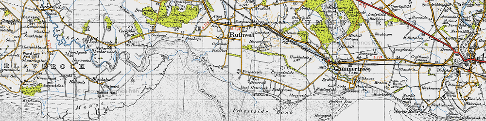 Old map of Priestside in 1947
