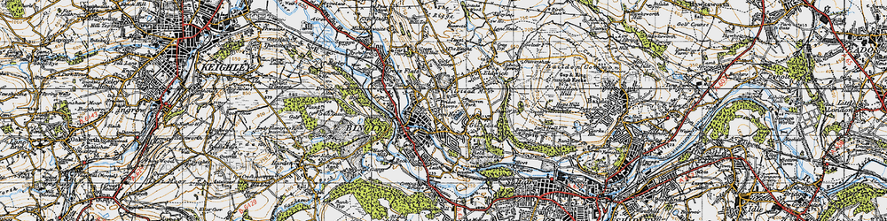 Old map of Priestthorpe in 1947