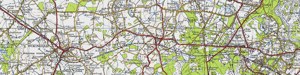 Old map of Priestwood in 1940
