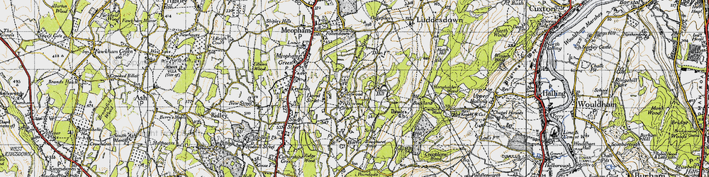 Old map of Priestwood Green in 1946