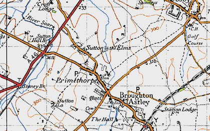 Old map of Primethorpe in 1946