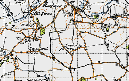 Old map of Primrose Green in 1946