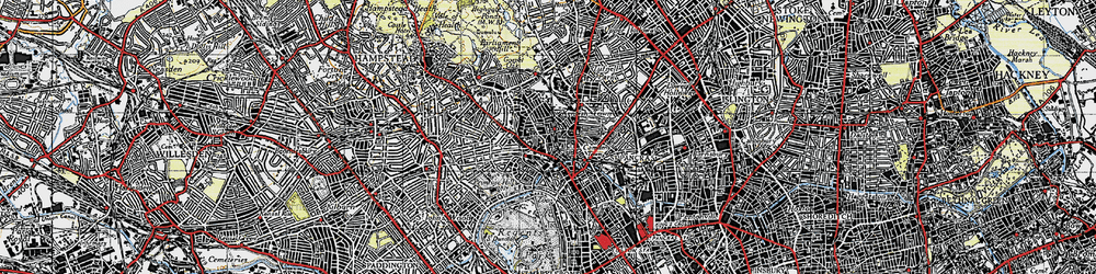 Old map of Primrose Hill in 1945