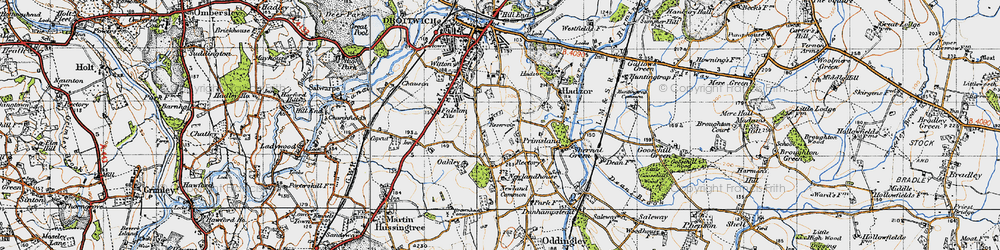 Old map of Primsland in 1947