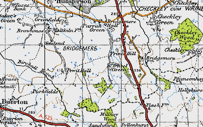Old map of Bridgemere Garden World in 1946
