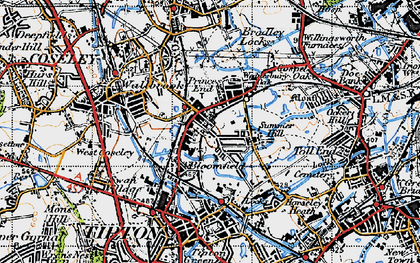 Old map of Princes End in 1946