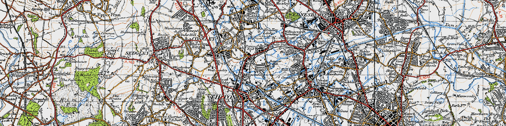 Old map of Princes End in 1946