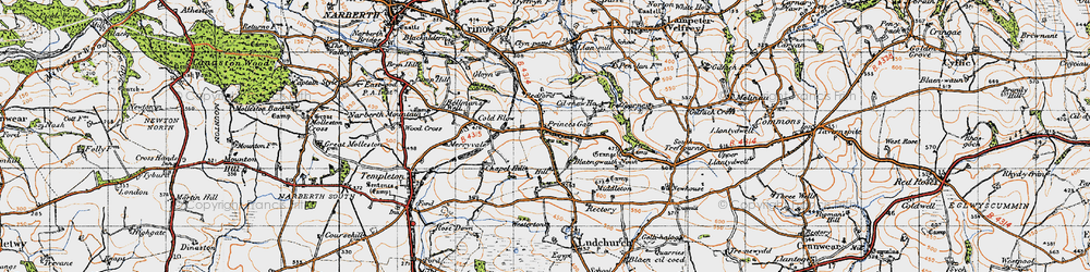 Old map of Blaengwaithnoah in 1946