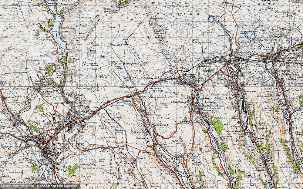Old Map of Historic Map covering Bryn-oer Patch in 1947