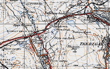 Old map of Bryn-oer Patch in 1947