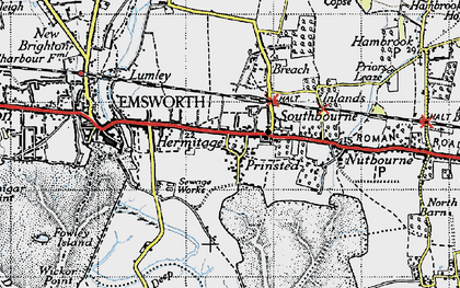 Old map of Prinsted in 1945