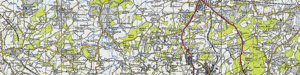 Old map of Ashour Wood in 1946