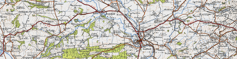 Old map of Priors Halton in 1947