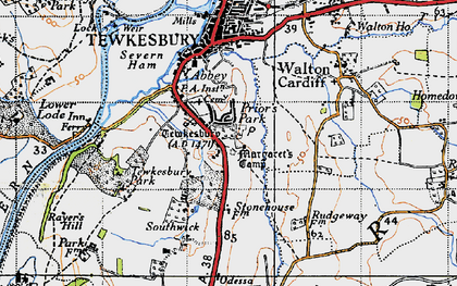 Old map of Priors Park in 1946