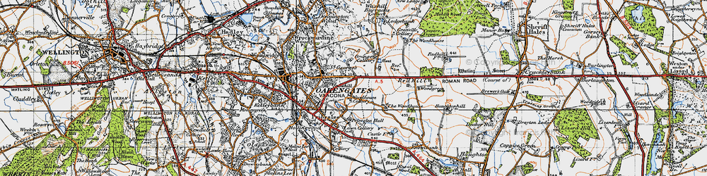 Old map of Priorslee in 1946