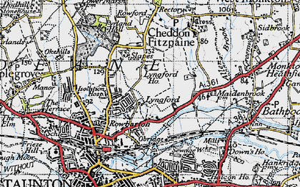 Old map of Priorswood in 1946