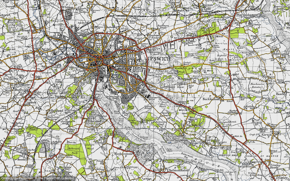 Old Map of Priory Heath, 1946 in 1946