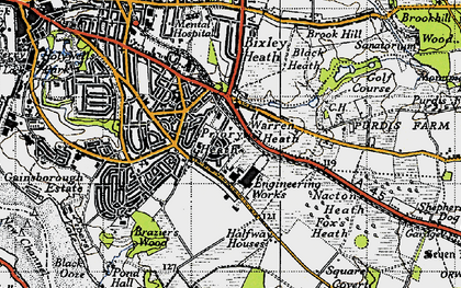 Old map of Priory Heath in 1946