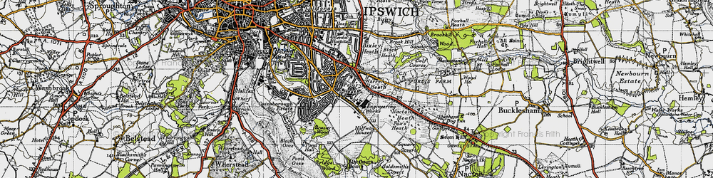 Old map of Priory Heath in 1946