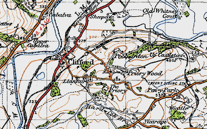 Old map of Priory Wood in 1947