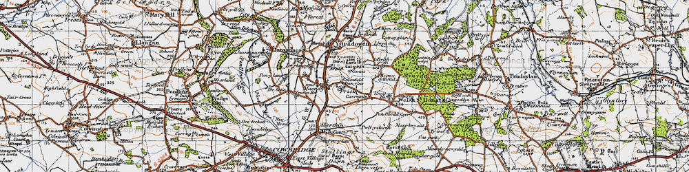 Old map of Prisk in 1947