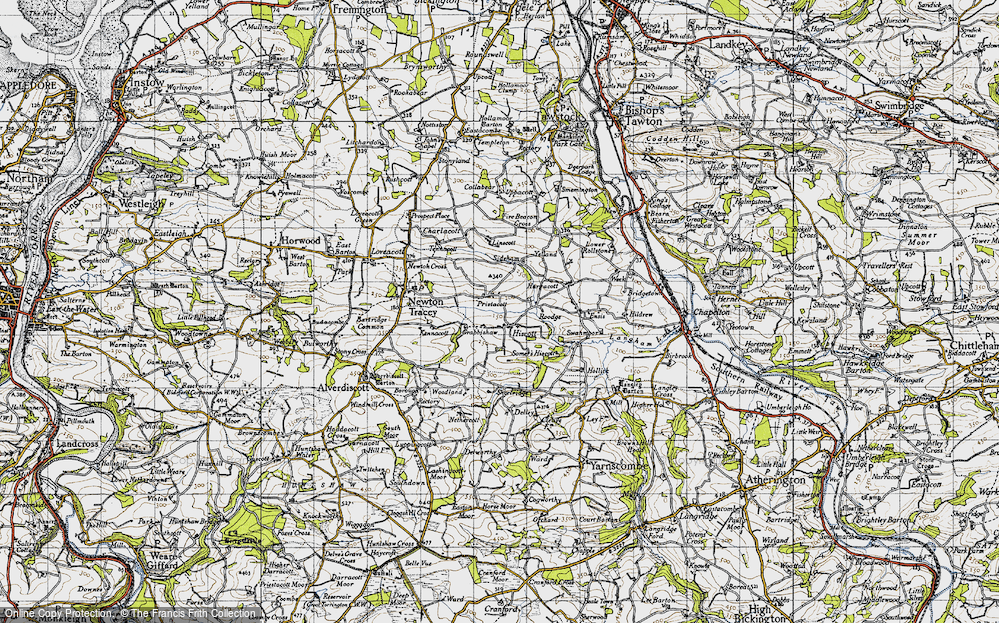 Old Map of Pristacott, 1946 in 1946