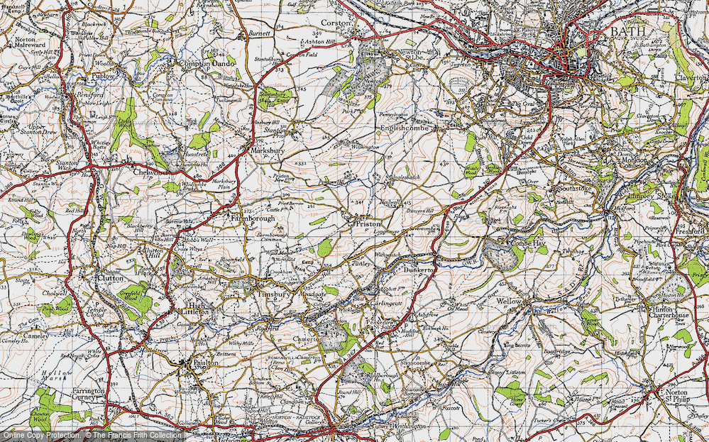 Old Map of Priston, 1946 in 1946
