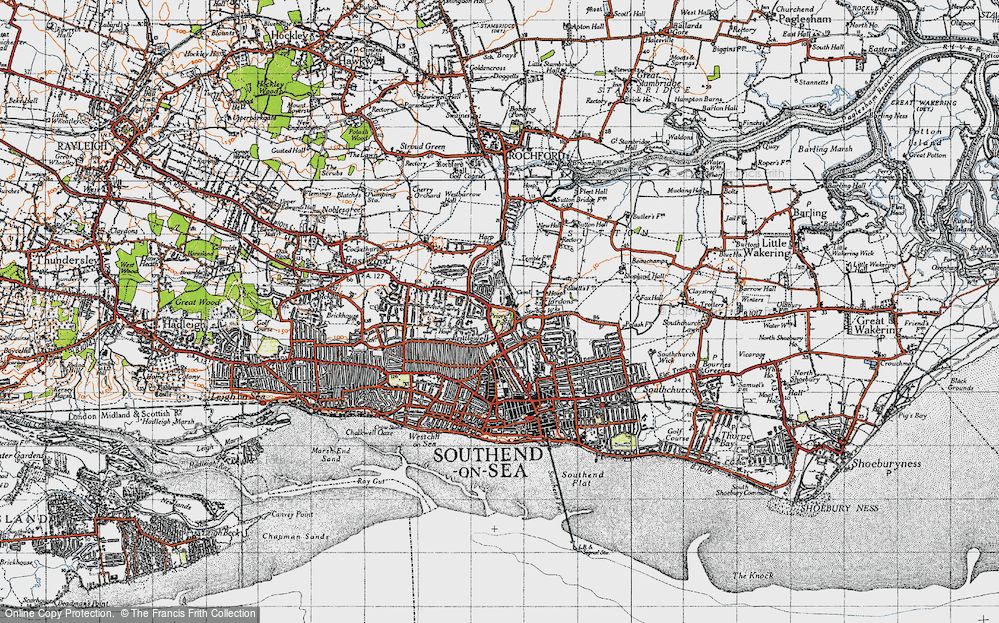 Old Map of Prittlewell, 1945 in 1945