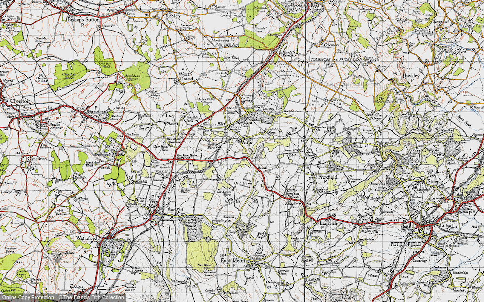 Old Map of Privett, 1945 in 1945