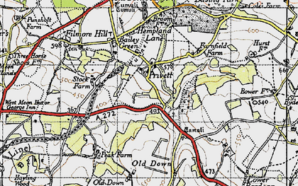 Old map of Privett in 1945
