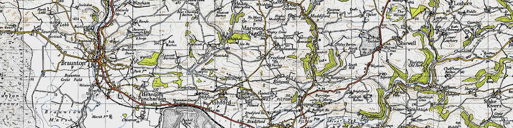 Old map of Prixford in 1946