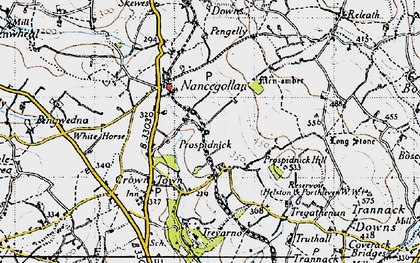 Old map of Prospidnick in 1946