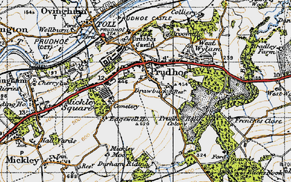 Old map of Prudhoe in 1947